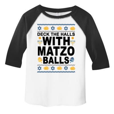 Deck The Halls With Matzo Balls Jewish Toddler Fine Jersey T-Shirt