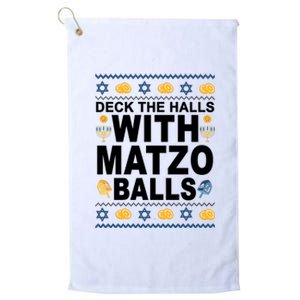 Deck The Halls With Matzo Balls Jewish Platinum Collection Golf Towel