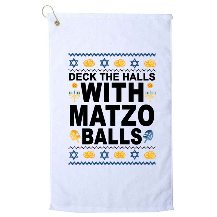 Deck The Halls With Matzo Balls Jewish Platinum Collection Golf Towel