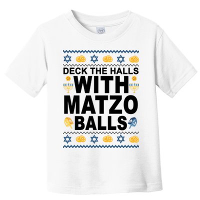 Deck The Halls With Matzo Balls Jewish Toddler T-Shirt
