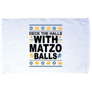 Deck The Halls With Matzo Balls Jewish Microfiber Hand Towel