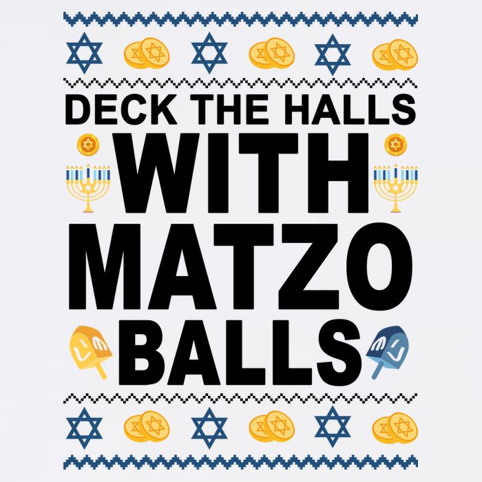 Deck The Halls With Matzo Balls Jewish Cropped Pullover Crew