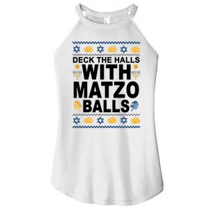 Deck The Halls With Matzo Balls Jewish Women's Perfect Tri Rocker Tank