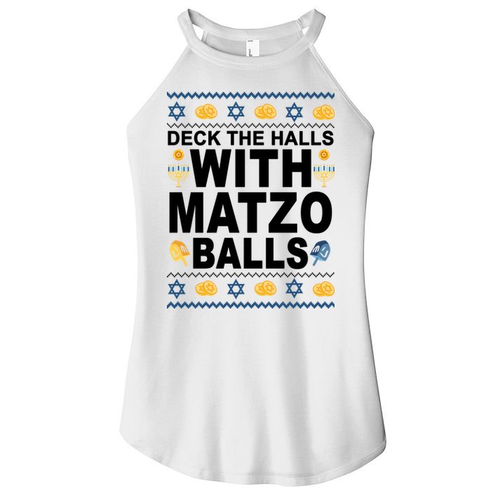 Deck The Halls With Matzo Balls Jewish Women's Perfect Tri Rocker Tank
