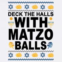 Deck The Halls With Matzo Balls Jewish Women's V-Neck T-Shirt