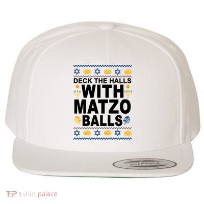 Deck The Halls With Matzo Balls Jewish Wool Snapback Cap