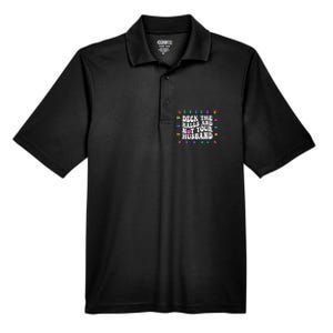 Deck The Halls And Not Your Husband Christmas Men's Origin Performance Pique Polo