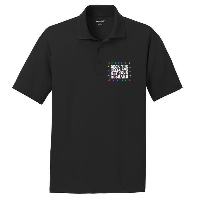 Deck The Halls And Not Your Husband Christmas PosiCharge RacerMesh Polo