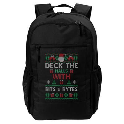 Deck The Halls With Bits And Bytes Christmas Xmas Pajamas Daily Commute Backpack