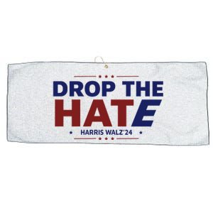 Drop The Hate  Kamala Harris High Heel Stepping On Red Maga Hat Large Microfiber Waffle Golf Towel