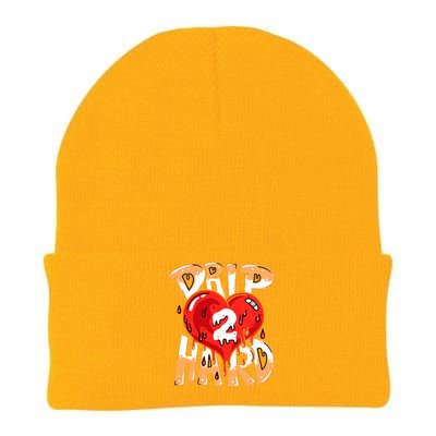 Drip Too Hard Heart Dripping Cool Swag Team Matching Sneaker Gift Idea Knit Cap Winter Beanie