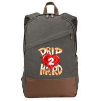 Drip Too Hard Heart Dripping Cool Swag Team Matching Sneaker Gift Idea Cotton Canvas Backpack