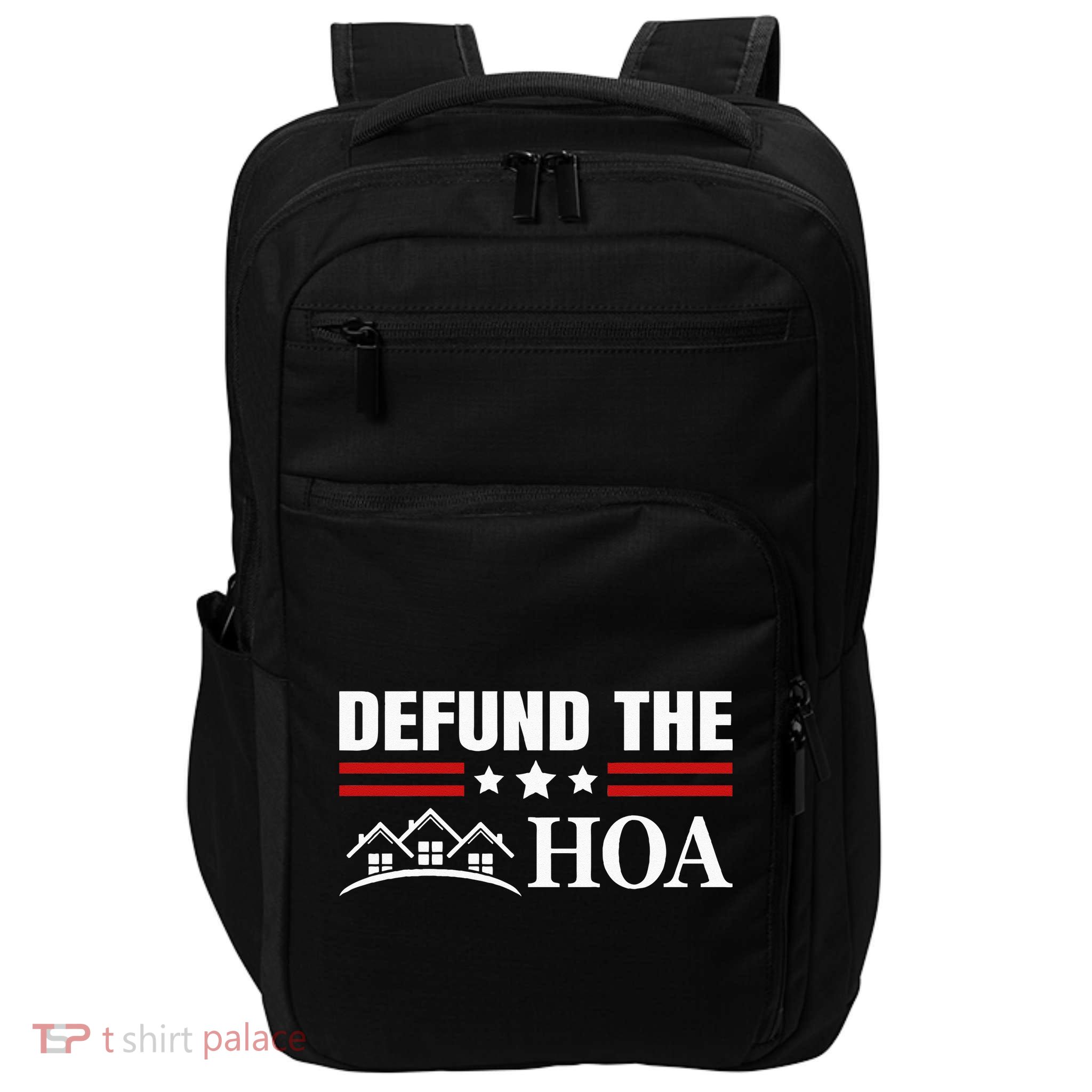 DEFUND THE HOA Homeowners Association Impact Tech Backpack