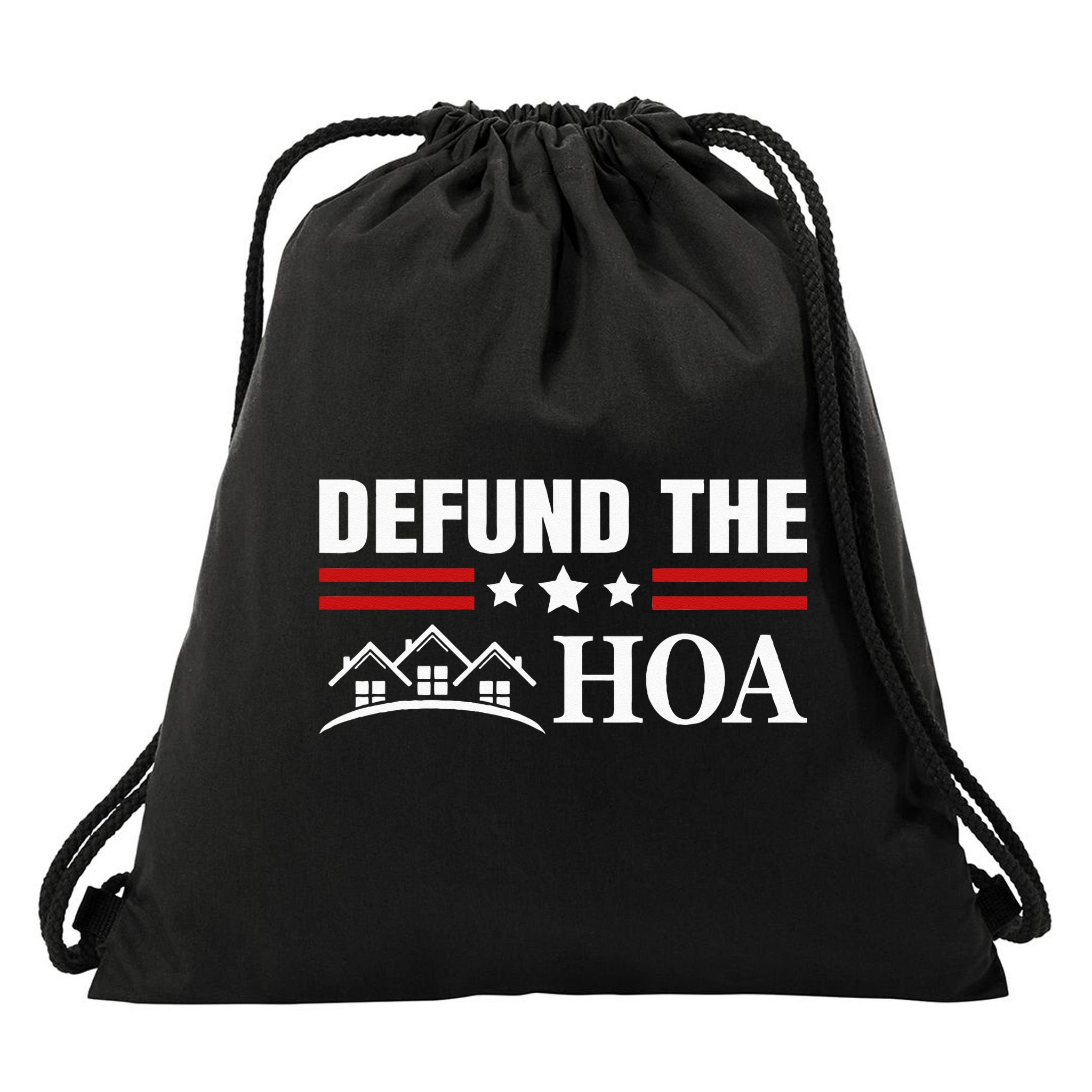 DEFUND THE HOA Homeowners Association Drawstring Bag