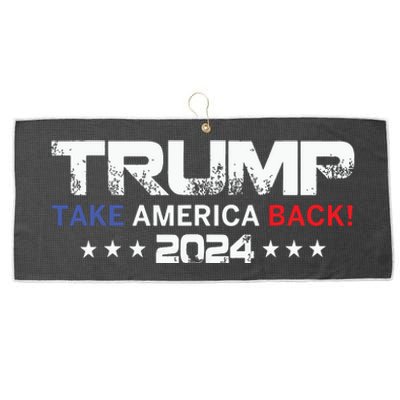 Donald Trump Hell Never Stop Fighting To Save America Large Microfiber Waffle Golf Towel