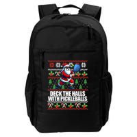 Deck The Halls Ugly Christmas Sweater Pickleball Memes Backpack