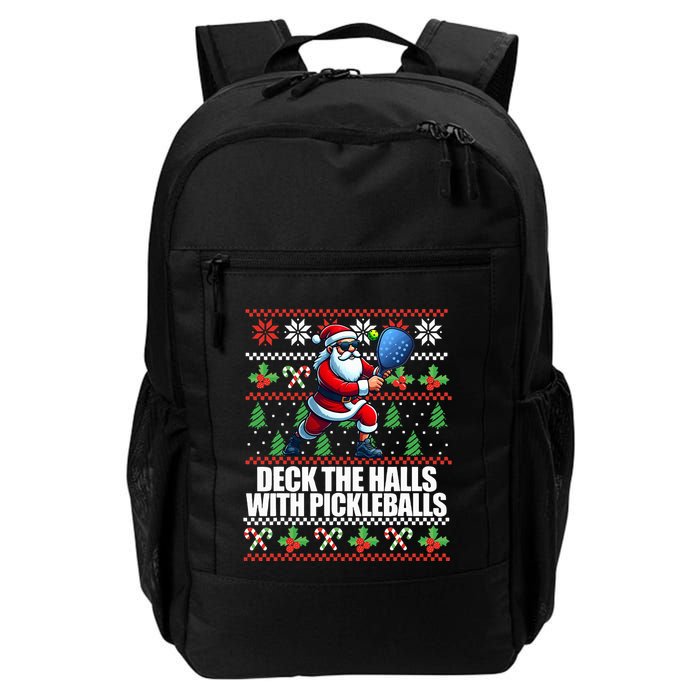 Deck The Halls Ugly Christmas Sweater Pickleball Memes Backpack