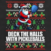 Deck The Halls Ugly Christmas Sweater Pickleball Memes Adult Drive Performance Visor