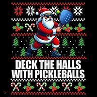Deck The Halls Ugly Christmas Sweater Pickleball Memes Cooling Performance Long Sleeve Crew