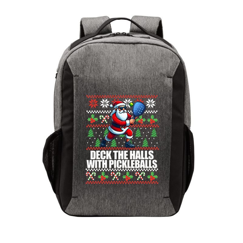 Deck The Halls Ugly Christmas Sweater Pickleball Memes Vector Backpack