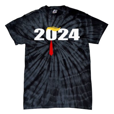 Donald Trump Hair Tie Donald Trump 2024 President Tie-Dye T-Shirt