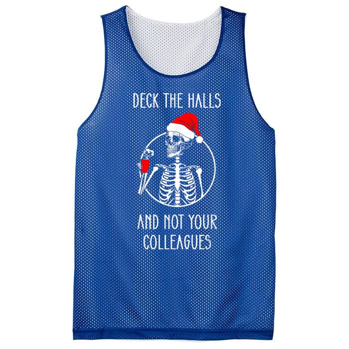 Deck The Halls And Not Your Colleagues Merry Christmas Mesh Reversible Basketball Jersey Tank