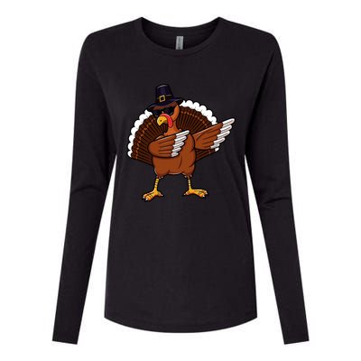 Dabbing Turkey Happy Turkey Day Dab Thanksgiving Gift Funny Gift Womens Cotton Relaxed Long Sleeve T-Shirt