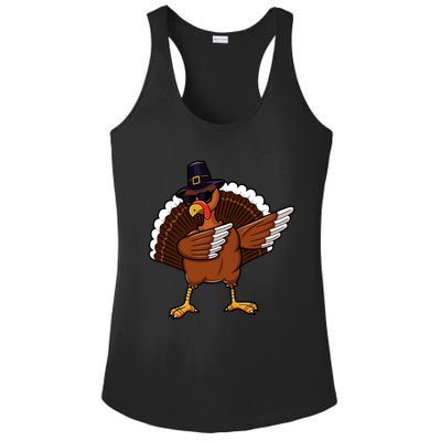 Dabbing Turkey Happy Turkey Day Dab Thanksgiving Gift Funny Gift Ladies PosiCharge Competitor Racerback Tank