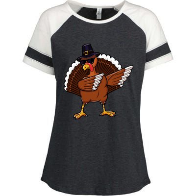 Dabbing Turkey Happy Turkey Day Dab Thanksgiving Gift Funny Gift Enza Ladies Jersey Colorblock Tee