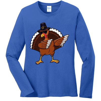 Dabbing Turkey Happy Turkey Day Dab Thanksgiving Gift Funny Gift Ladies Long Sleeve Shirt