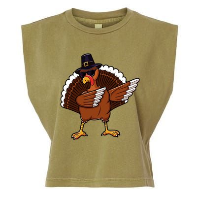 Dabbing Turkey Happy Turkey Day Dab Thanksgiving Gift Funny Gift Garment-Dyed Women's Muscle Tee