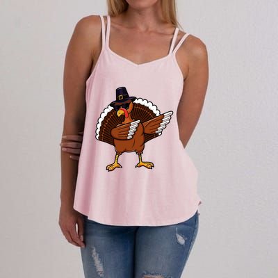 Dabbing Turkey Happy Turkey Day Dab Thanksgiving Gift Funny Gift Women's Strappy Tank