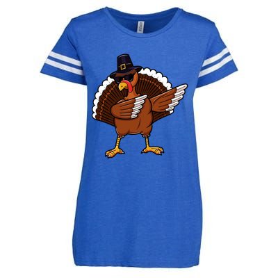 Dabbing Turkey Happy Turkey Day Dab Thanksgiving Gift Funny Gift Enza Ladies Jersey Football T-Shirt