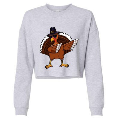 Dabbing Turkey Happy Turkey Day Dab Thanksgiving Gift Funny Gift Cropped Pullover Crew