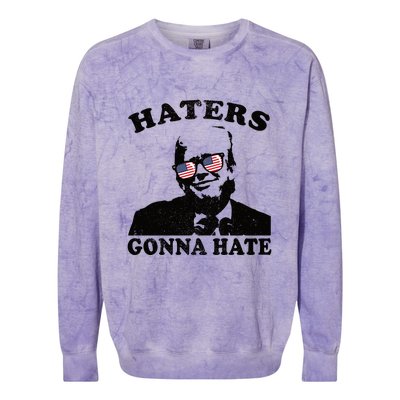 Donald Trump | Haters Gonna Hate Colorblast Crewneck Sweatshirt