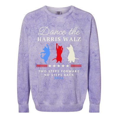 Dance The Harris Walz Cat Lady Harris Walz 2024 Election Colorblast Crewneck Sweatshirt