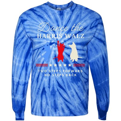 Dance The Harris Walz Cat Lady Harris Walz 2024 Election Tie-Dye Long Sleeve Shirt