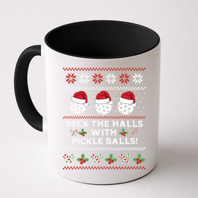 DECK THE HALLS PICKLE BALLS Ugly Christmas Pickleball Mug