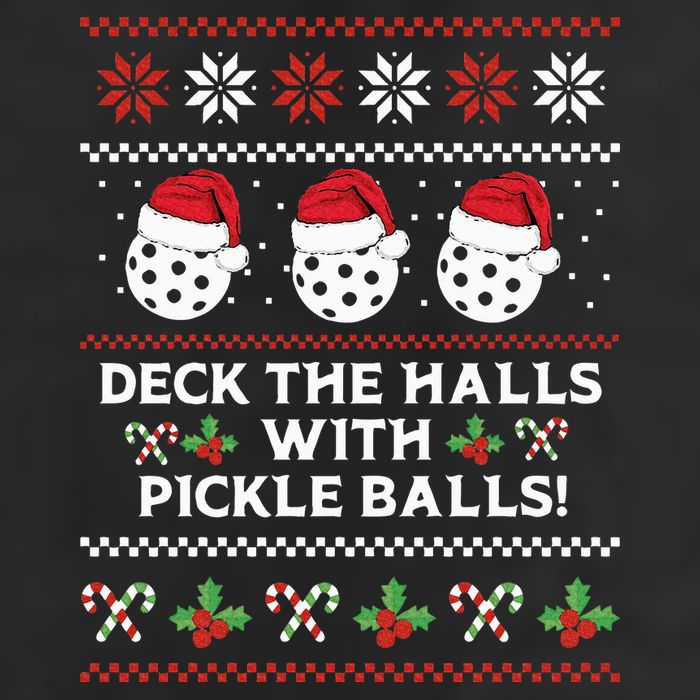 DECK THE HALLS PICKLE BALLS Ugly Christmas Pickleball Golf Towel