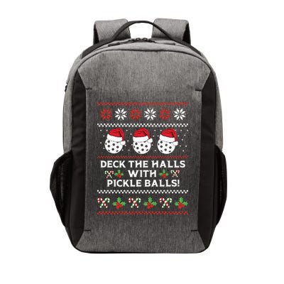 DECK THE HALLS PICKLE BALLS Ugly Christmas Pickleball Vector Backpack
