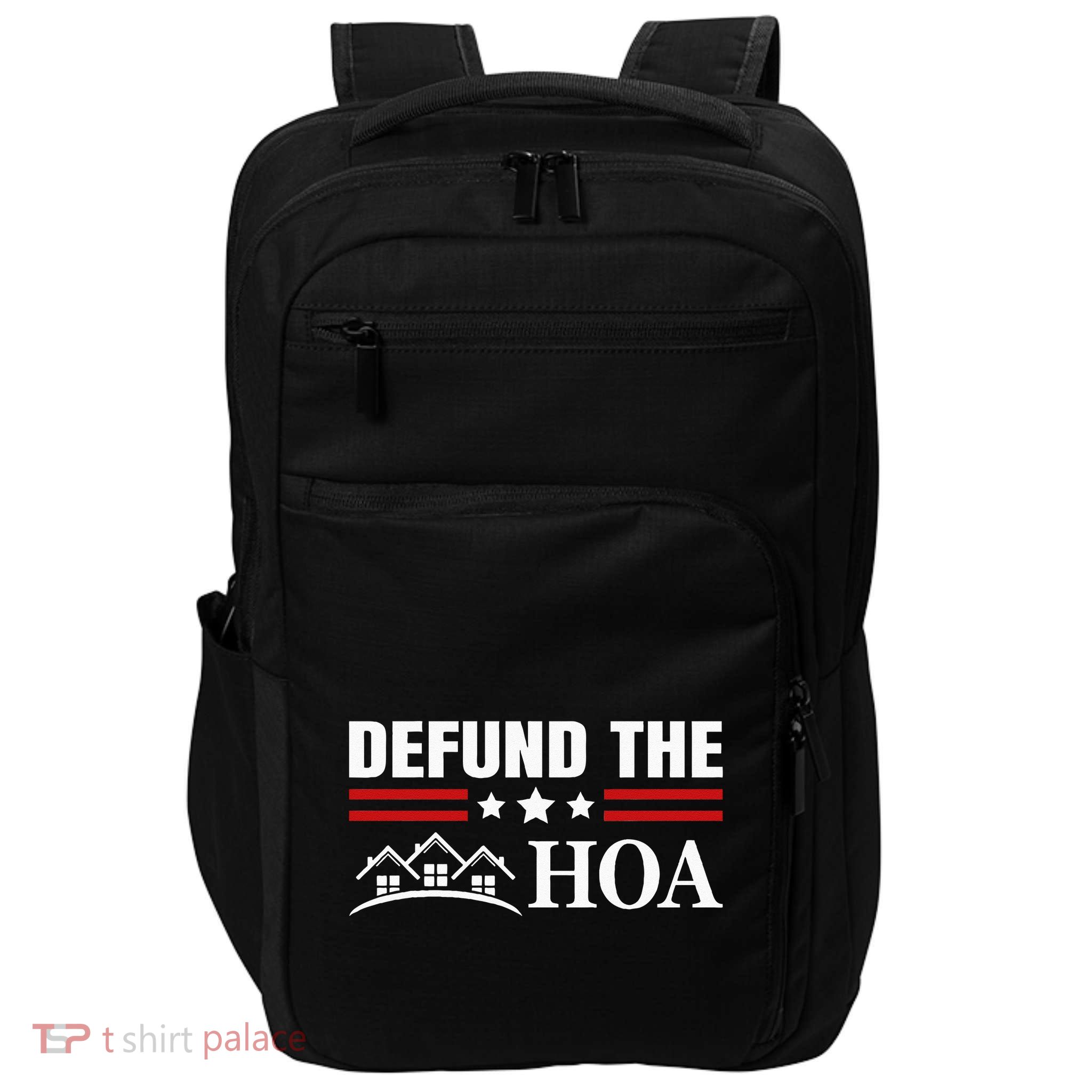 DEFUND THE HOA Homeowners Association Impact Tech Backpack