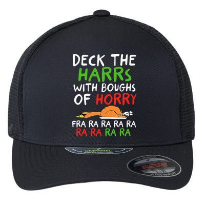 Deck The Harrs With Boughs Of Horry Fra Ra Ra Ra Goose Xmas Flexfit Unipanel Trucker Cap