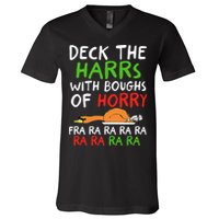 Deck The Harrs With Boughs Of Horry Fra Ra Ra Ra Goose Xmas V-Neck T-Shirt