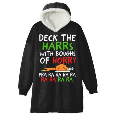 Deck The Harrs With Boughs Of Horry Fra Ra Ra Ra Goose Xmas Hooded Wearable Blanket