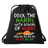 Deck The Harrs With Boughs Of Horry Fra Ra Ra Ra Goose Xmas Drawstring Bag