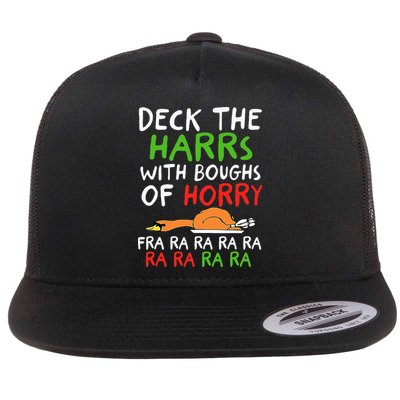 Deck The Harrs With Boughs Of Horry Fra Ra Ra Ra Goose Xmas Flatbill Hat