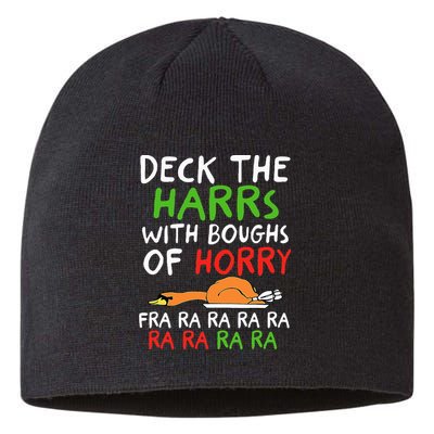 Deck The Harrs With Boughs Of Horry Fra Ra Ra Ra Goose Xmas Sustainable Beanie