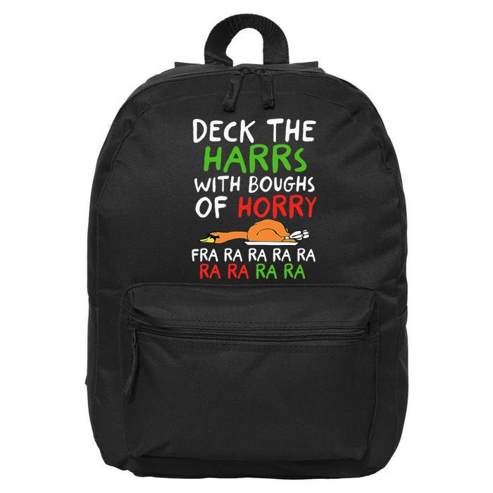 Deck The Harrs With Boughs Of Horry Fra Ra Ra Ra Goose Xmas 16 in Basic Backpack