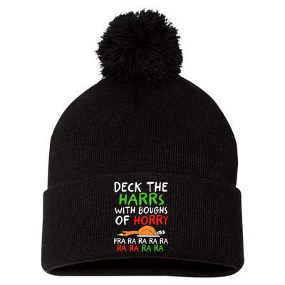 Deck The Harrs With Boughs Of Horry Fra Ra Ra Ra Goose Xmas Pom Pom 12in Knit Beanie