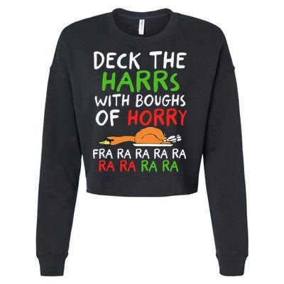 Deck The Harrs With Boughs Of Horry Fra Ra Ra Ra Goose Xmas Cropped Pullover Crew